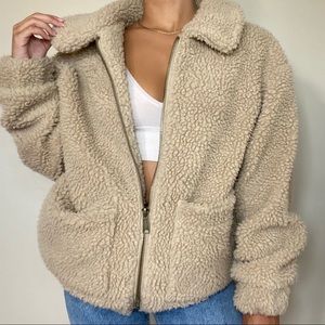 GARAGE oversized sherpa jacket